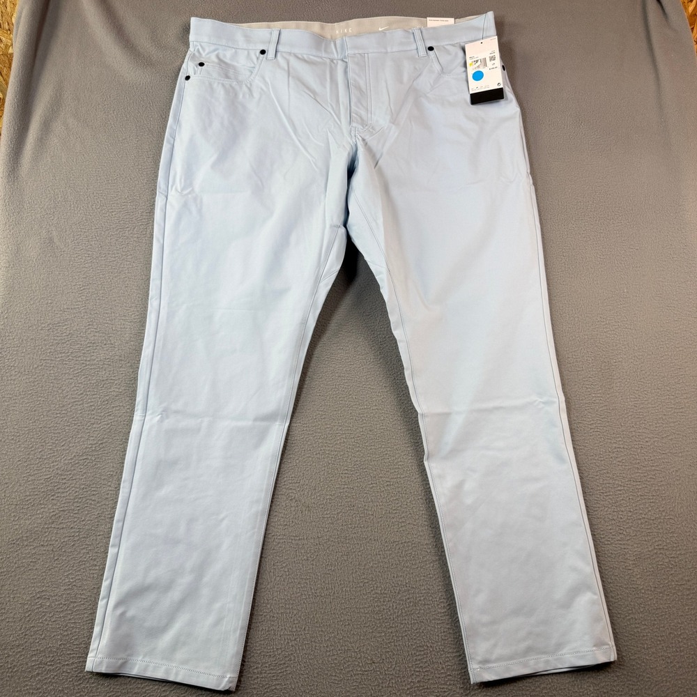 Nike Dri-FIT Slim Fit Golf Pants Mens 40x32 Light Blue 5-Pocket Trousers NEW - Picture 2 of 9